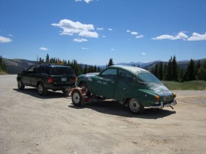 Hauling a SAAB over Hoosier Pass